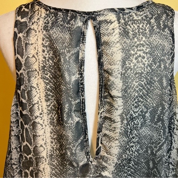 Python Print Judith March Sz S Oversized Dress Cold Shoulder Tie Arms Loose Fit - Picture 7 of 12